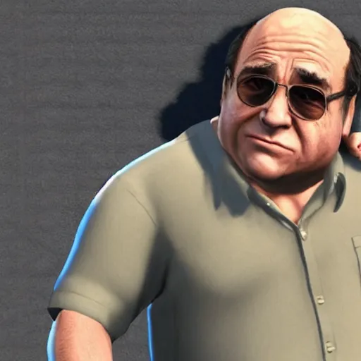 Image similar to Danny DeVito in the style of GTA V