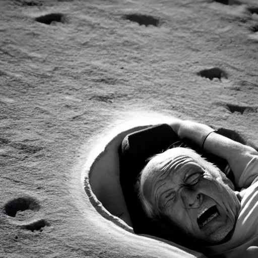 Prompt: “stock photo of an old man having a heart attack while playing mini golf on the moon”