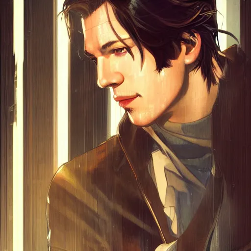 Image similar to gaspard ulliel portrait as manga girl, realistic shaded perfect face, fine details. anime. realistic shaded lighting poster by ilya kuvshinov katsuhiro otomo ghost - in - the - shell, magali villeneuve, artgerm, jeremy lipkin and michael garmash and rob rey