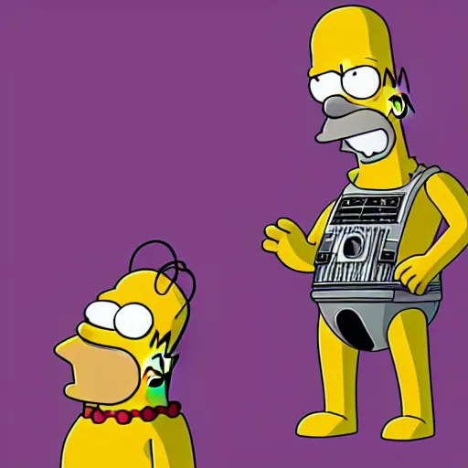 Prompt: Homer Simpson as a fat C3PO, cinematic 4k