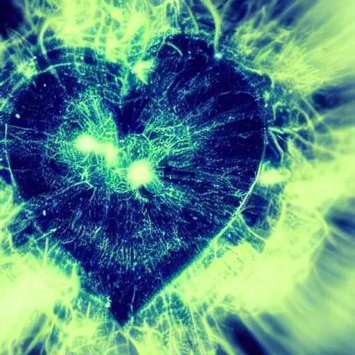 Image similar to 4 k macro photo of a heart exploding