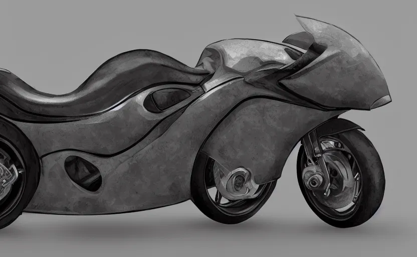 Image similar to concept art of nvidia motocycle, realistic, shiny, bloom, charcoal black background,