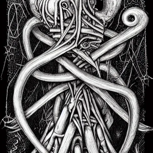 Image similar to lovecraftian horror by hr giger