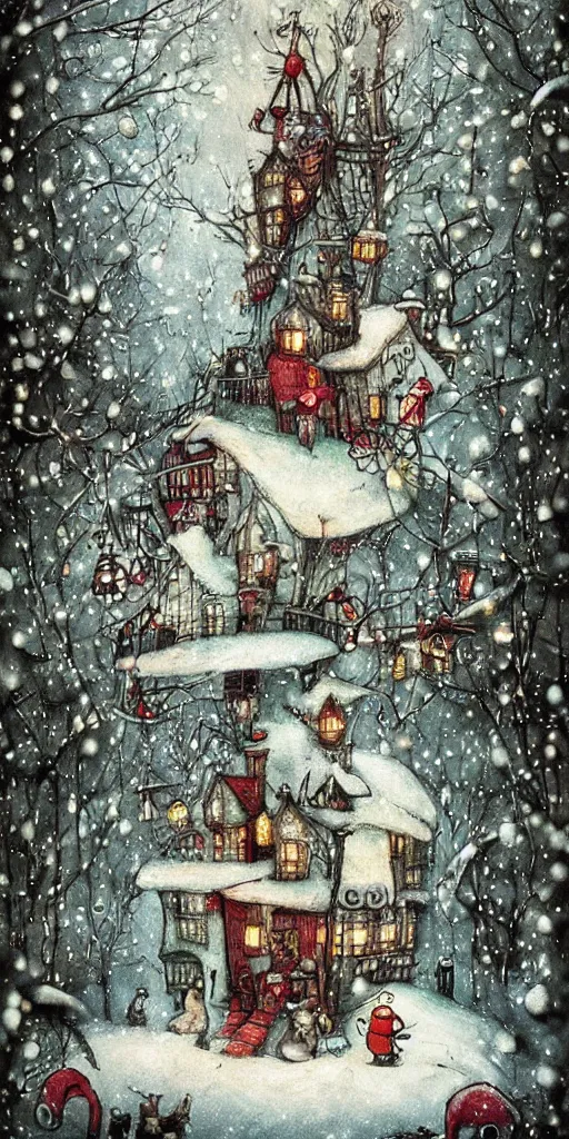 Prompt: a christmas scene by alexander jansson