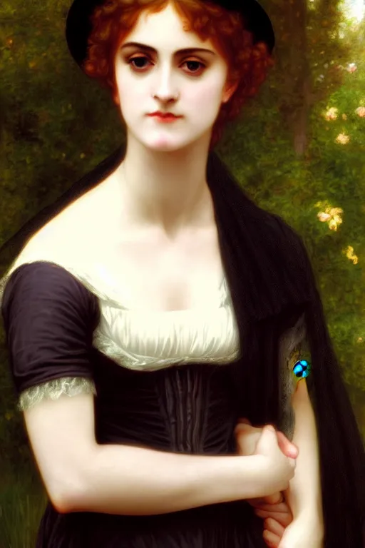 Image similar to gothic jane austen, painting by rossetti bouguereau, detailed art, artstation