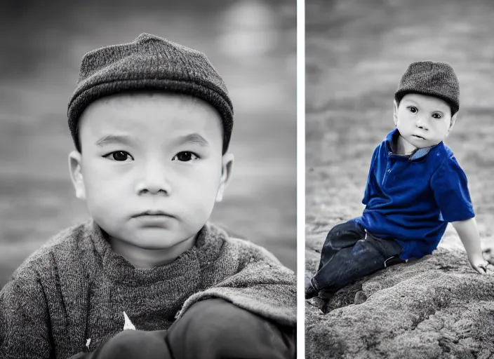 Image similar to portrait of a little boy, side lighting XF IQ4, f/1.4, ISO 200, 1/160s, 8K, RAW, unedited, symmetrical balance, in-frame