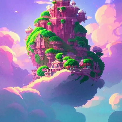 Image similar to a emerald saphire ruby gems, floating cat island :: studio ghibli, beeple and James Gilleard and Justin Gerard :: ornate, dynamic, particulate, rich colors, intricate, elegant, highly detailed, centered, artstation, smooth, sharp focus, octane render, 3d