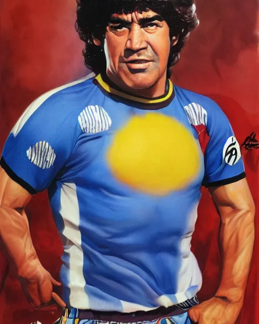 Image similar to diego armando maradona by peter andrew jones, by julie bell, by mark brooks, hd, hyper detailed, 4 k