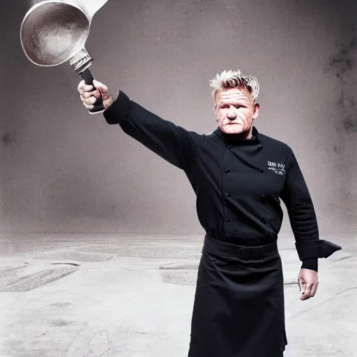 Image similar to gordon ramsay wearing combat armor, soviet russia, very detailed, realistic, 4 k