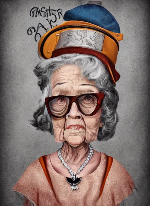 Prompt: gangster granny, detailed digital art