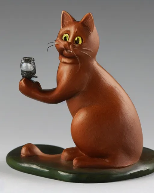 Prompt: disney, Wako Cat, 1940, figurine, detailed product photo