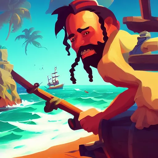 Image similar to painting treasure on sea of thieves game smooth median photoshop filter cutout vector, behance hd by jesper ejsing, by rhads, makoto shinkai and lois van baarle, ilya kuvshinov, rossdraws global illumination