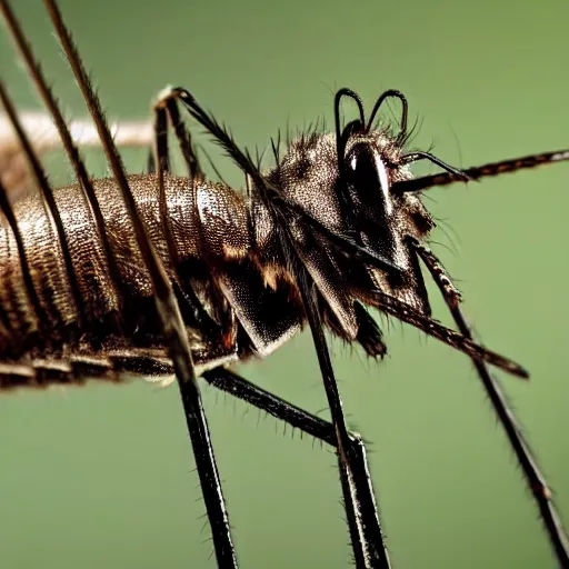 Image similar to close up of mosquito, wildlife photography, nikon d 7 5 0, macro view, super - resolution microscopy, closeup, zoom, shutter speed 1 / 1 0 0 0, f / 2. 8, 3 2 k, ultra - hd, super - resolution, natural lighting, insanely detailed and intricate, hypermaximalist, elegant, ornate, hyper realistic, super detailed