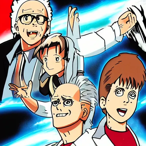 Image similar to a scene from back to the future 2, anime