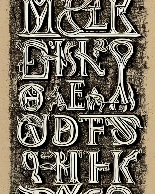 Image similar to type specimen alphabet, gothic sans-serif font alphabet