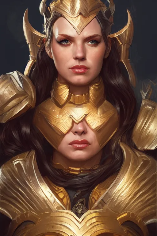 Image similar to amazon valkyrie athena, d & d, fantasy, portrait, highly detailed, headshot, digital painting, trending on artstation, concept art, sharp focus, illustration, art by artgerm and greg rutkowski and magali villeneuve