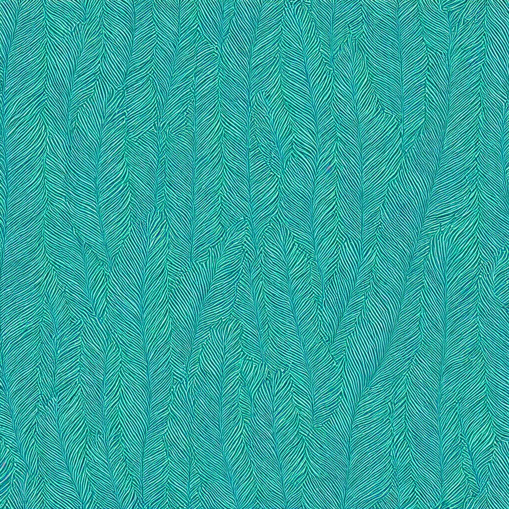 Prompt: seamless blue green symmetric feather texture, 4k
