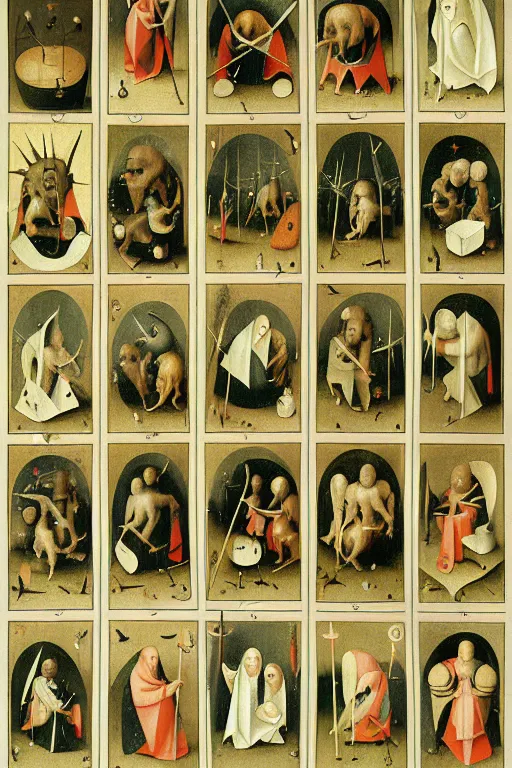 Prompt: hieronymus bosch sprite sheet