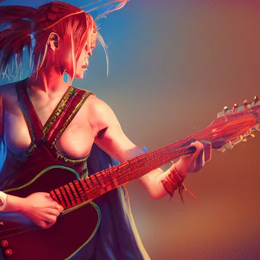 Prompt: An epic fantasy comic book style portrait painting of a bunny playing the guitar, unreal 5, DAZ, hyperrealistic, octane render, cosplay, RPG portrait, dynamic lighting