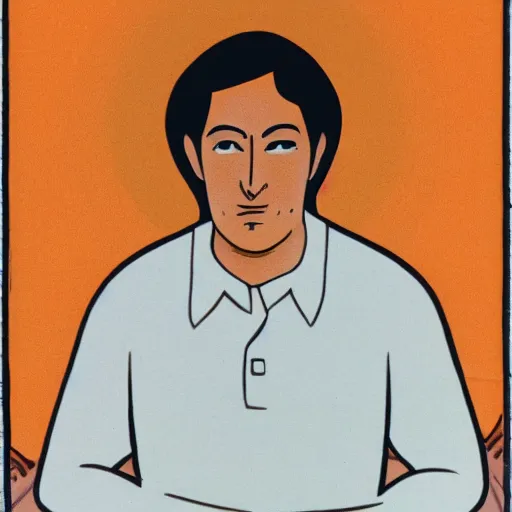 Image similar to A white-clothed man with an orange aura surrounding his entire body