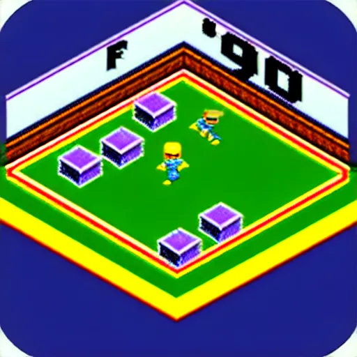 Image similar to isometric formula 1 game 1990s