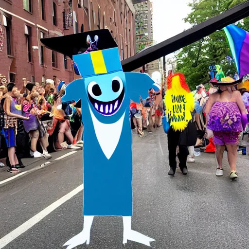Image similar to The Babadook at a pride parade, photograph
