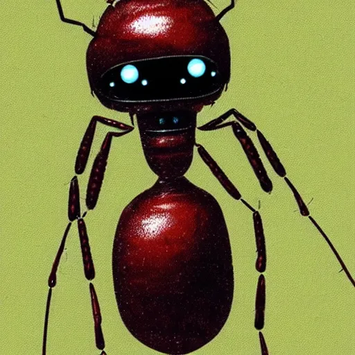 Prompt: prototype robot-terminator ants, designed for pest removal, Nasapunk concept art