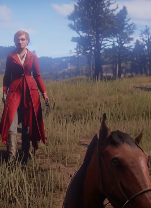 Image similar to film still of daphne in red dead redemption 2 ( 2 0 1 8 video game )