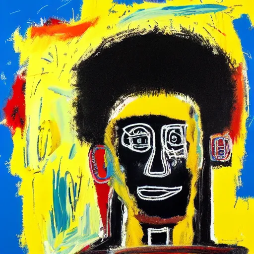 Image similar to A extremely highly detailed majestic hi-res beautiful immaculate head and shoulders painting of a strong black african man by Jean-Michel Basquiat, 8k, high textures, hyper sharp, insanely detailed and intricate, super detailed, 8k HDR high quality