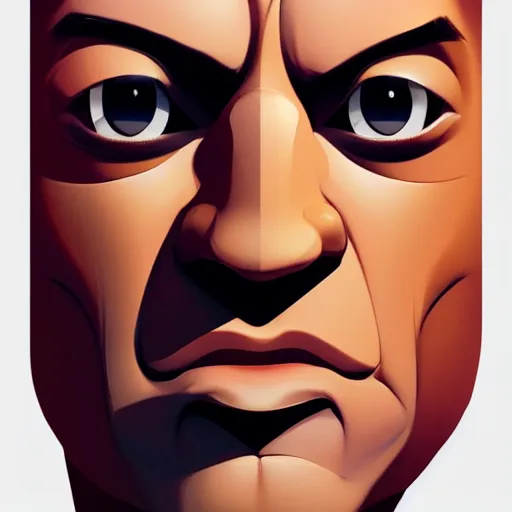 Image similar to face icon stylized minimalist goldfinger, loftis, cory behance hd by jesper ejsing, by rhads, makoto shinkai and lois van baarle, ilya kuvshinov, rossdraws global illumination