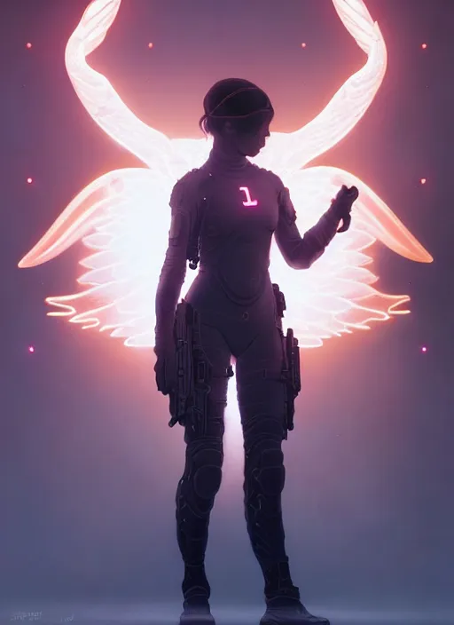 Image similar to girl wearing tactical gear, fine details, intricate lights, phoenix, bio luminescent, plasma, by ruan jia and artgerm and range murata and wlop and ross tran and william - adolphe bouguereau and beeple. key art. fantasy illustration. award winning, artstation, intricate details, realistic, hyperdetailed, 8 k resolution.