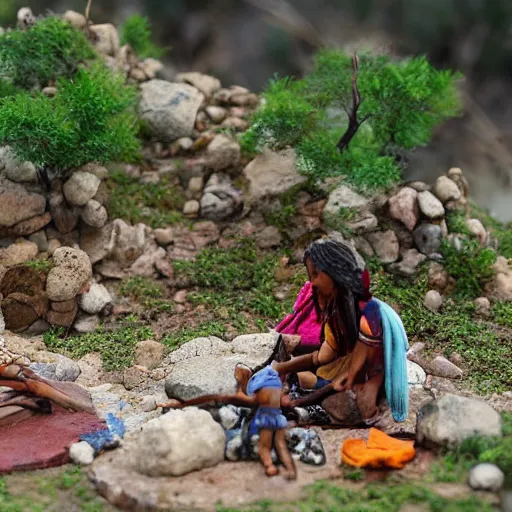 Image similar to A diorama Of the Tarahumara in the mountains of northern Mexico