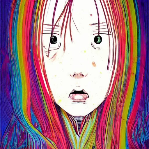 Image similar to a portrait of a girl by inio asano, beeple and james jean, hiroyuki takahashi color scheme