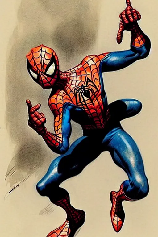 Prompt: (((((1950s spiderman))))) by Jean-Baptiste Monge !!!!!!!!!!!!!!!!!!!!!!!!!!!