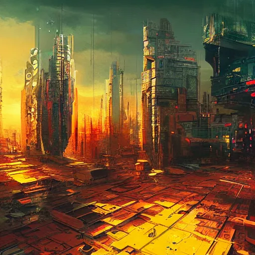 Image similar to Cyberpunk Tallinn beautiful detailed visionary digital art with modern colors by Maciej Rebisz