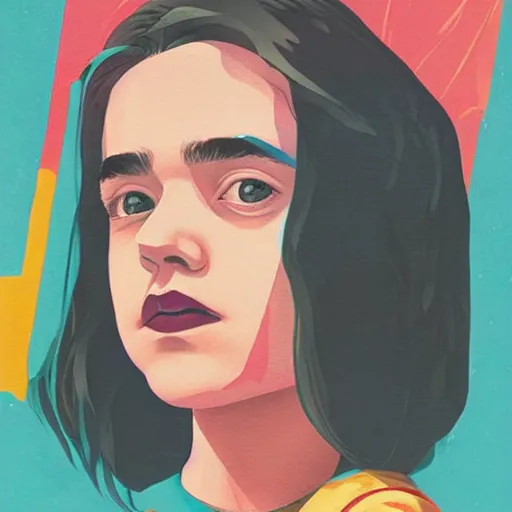 Prompt: Kiernan Shipka picture by Sachin Teng, asymmetrical, dark vibes, Realistic Painting , Organic painting, Matte Painting, geometric shapes, hard edges, graffiti, street art:2 by Sachin Teng:4