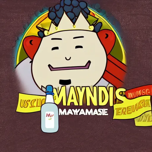 Prompt: mayonnaise king character