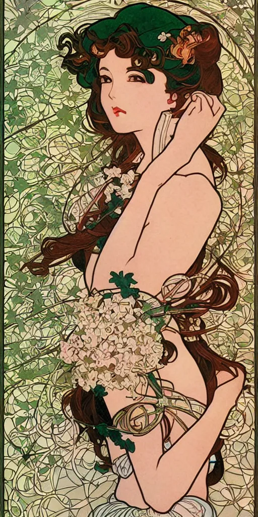 Image similar to the sailor jupiter. beautiful, realistic painting by mucha and kuvshinov and bilibin