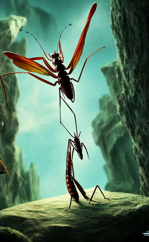 Image similar to exquisite imaginative creature poster art, like a bug, like a mantis, movie art, by lucusfilm, weta studio, 8 k, denoised