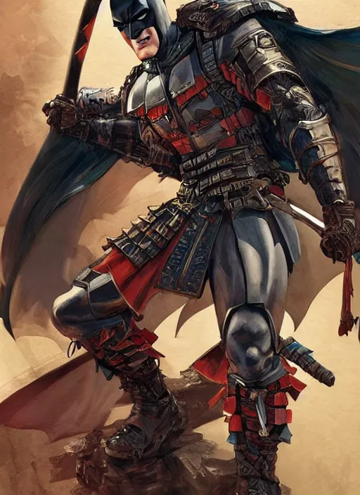 Image similar to digital _ painting _ of _ samurai batman _ by _ filipe _ pagliuso _ and _ justin _ gerard _ symmetric _ fantasy _ highly _ detailed _ realistic _ intricate _ port