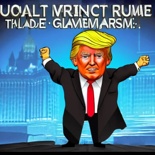 Image similar to donald trump as a character in the videogame among us