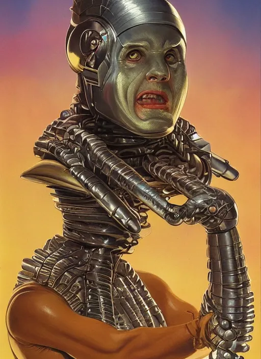 Image similar to portrait of Metaluna Mutant from This Island Earth (1955), highly detailed, centered, solid color background, digital painting, artstation, concept art, smooth, sharp focus, illustration, Basil Gogos, Joseph Christian Leyendecker, Les Edwards, Ed Repka, WLOP, Artgerm
