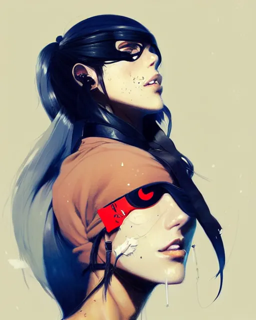 Image similar to a ultradetailed beautiful painting of a stylish woman with an eyepatch, by conrad roset, greg rutkowski and makoto shinkai trending on artstation