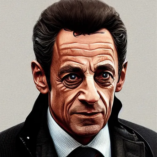 Prompt: [Nicolas Sarkozy as a GTA character, closeup, D&D, intricate, elegant, highly detailed, digital painting, artstation, concept art, matte, sharp focus, illustration, art by Artgerm and Greg Rutkowski and Alphonse Mucha]