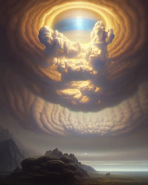 Prompt: a hyper - detailed 3 d render like an oil painting of venusian cloud farming, surrealism!!!!! surreal concept art, lifelike, photorealistic, digital painting, aesthetic, smooth, sharp focus, artstation hd, by greg rutkowski, bruce pennington, valentina remenar and asher duran,