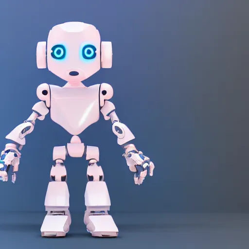 Image similar to low - poly cute robot character, 3 d render, blender, unity, octave, 4 k, isometric view, white background, beautiful render, pastel colours, breath of the wild art style