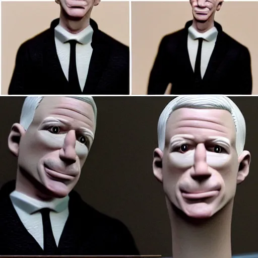 Image similar to anderson cooper made out of polymer clay detailed sculpture trending on artstation