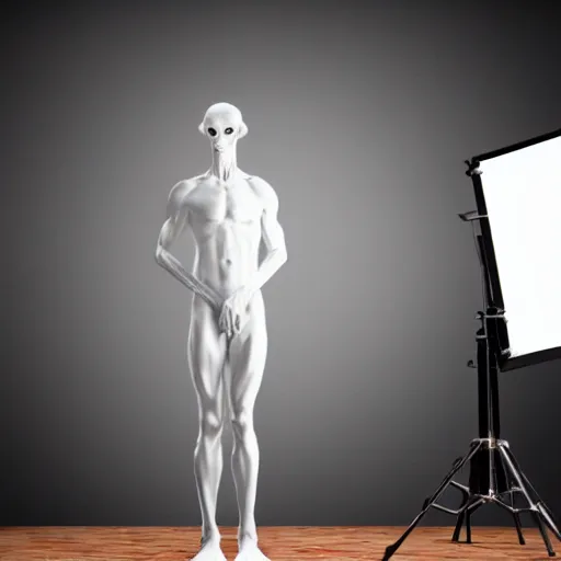 Image similar to a realistic detailed studio portrait photo of a beautiful alien ghost