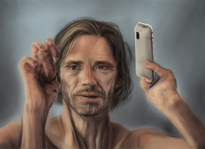 Prompt: last human selfie on earth : : photorealistic