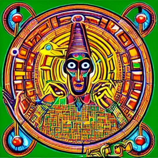 Prompt: thoth trapped inside dmt molecule